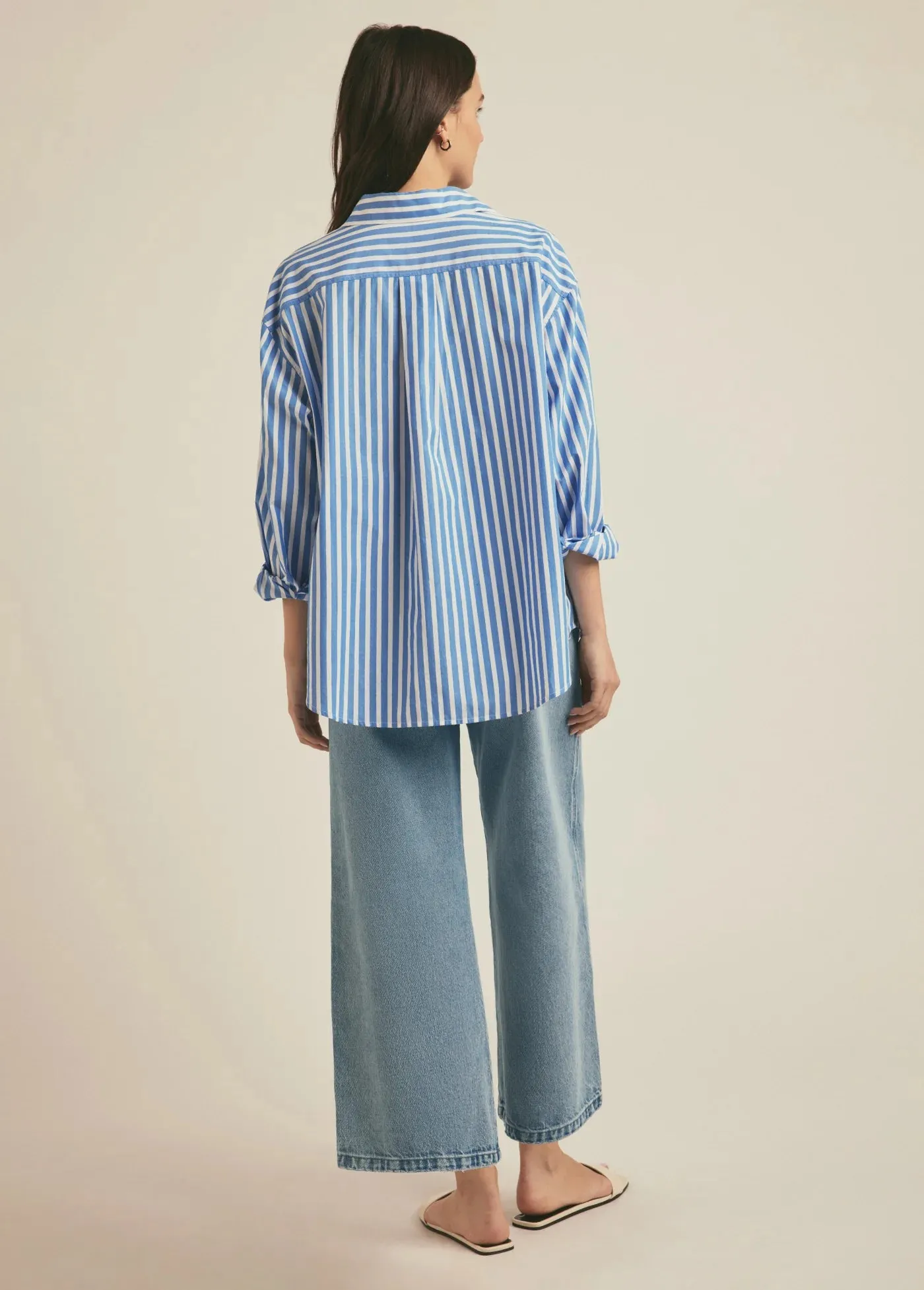 Favorite Daughter Doors Open Shirt Azure Stripe