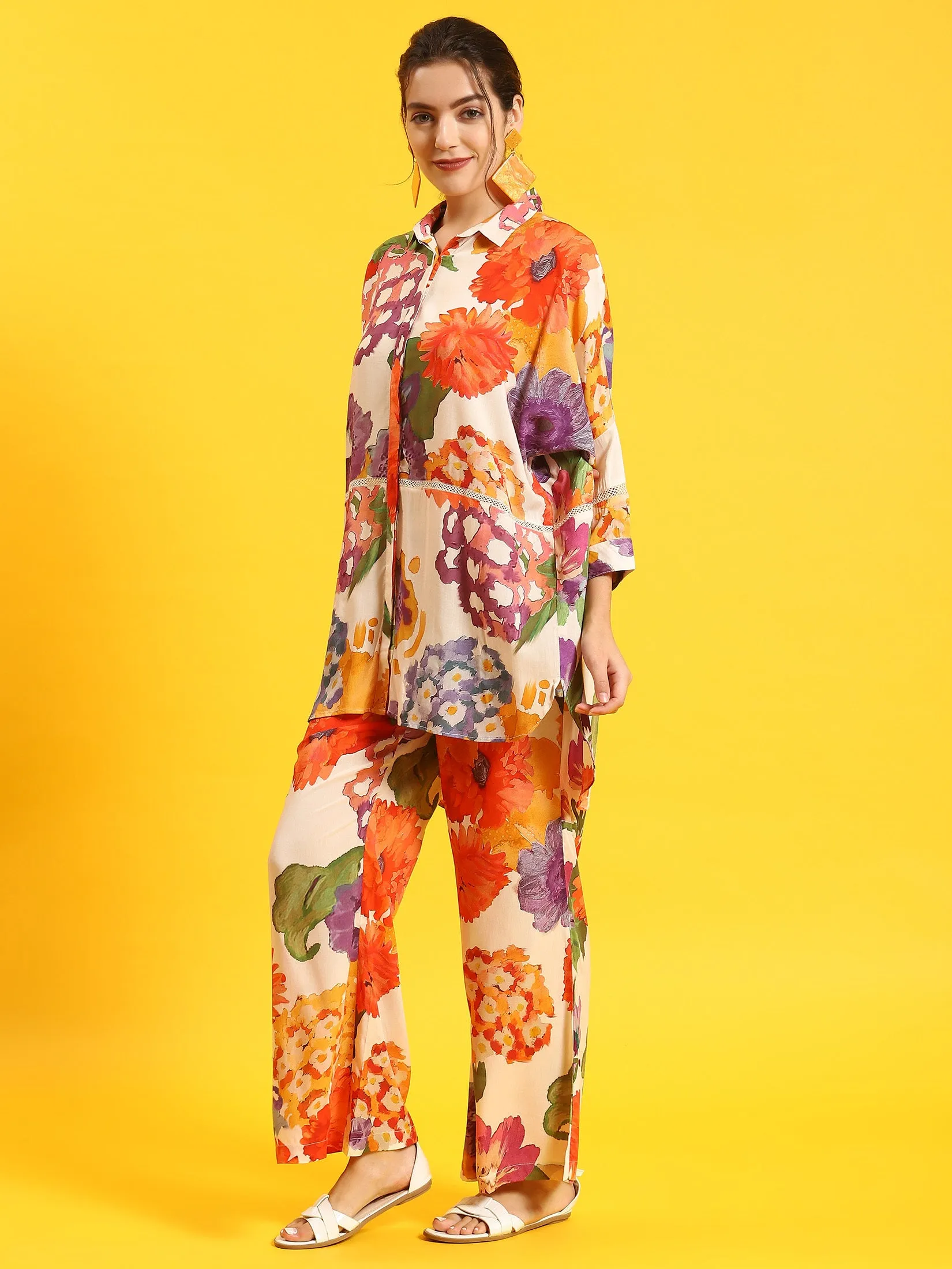 Women Multicolor Abstract Print Co-Ord Set